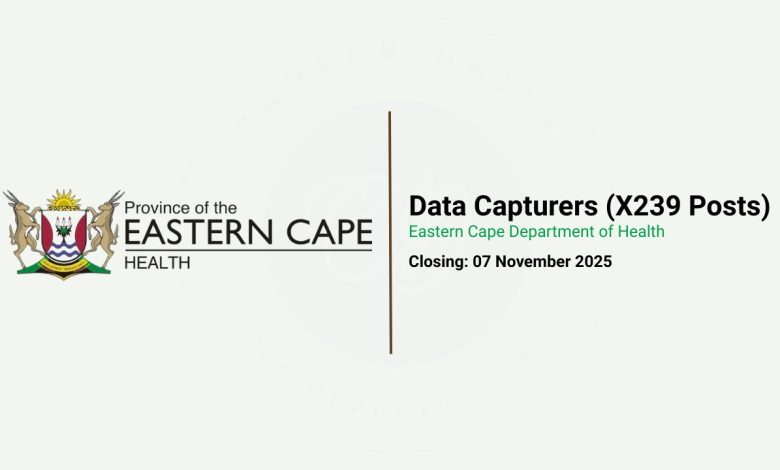 Eastern Cape Health Data Capturers (X239 Posts)