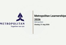 Metropolitan Learnerships 2026 for unemployed youth in Port Elizabeth, Mthatha and King Williams Town