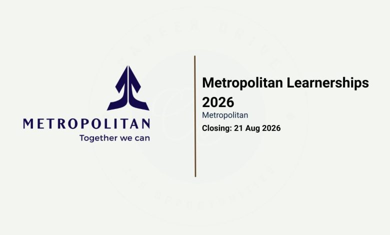 Metropolitan Learnerships 2026 for unemployed youth in Port Elizabeth, Mthatha and King Williams Town