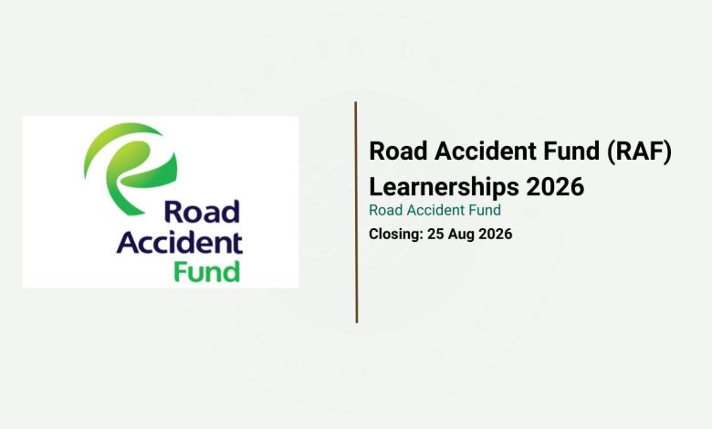 Road Accident Fund RAF Learnerships 2026 for unemployed Matric applicants