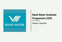 Rand Water Graduate Programme 2026 for Supply Chain and Logistics graduates in Johannesburg