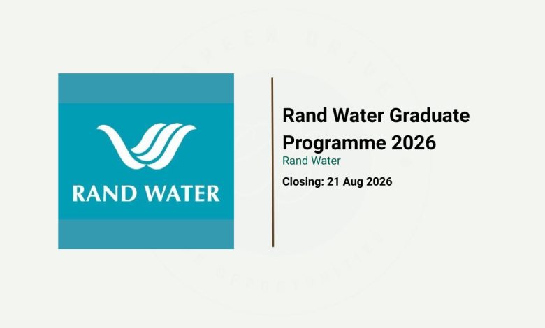 Rand Water Graduate Programme 2026 for Supply Chain and Logistics graduates in Johannesburg